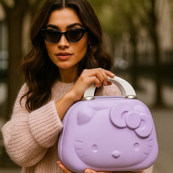 Hello Kitty Lavender Hard Shell Zip Case – Excellent Condition - Picture 1 of 8